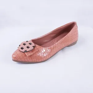 Adreen Patent Croc Pink Ballet Flats