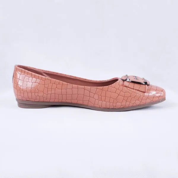 Adreen Patent Croc Pink Ballet Flats