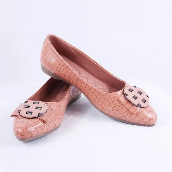 Adreen Patent Croc Pink Ballet Flats
