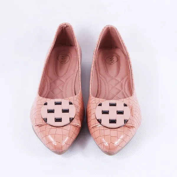 Adreen Patent Croc Pink Ballet Flats