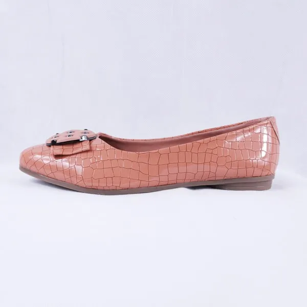 Adreen Patent Croc Pink Ballet Flats