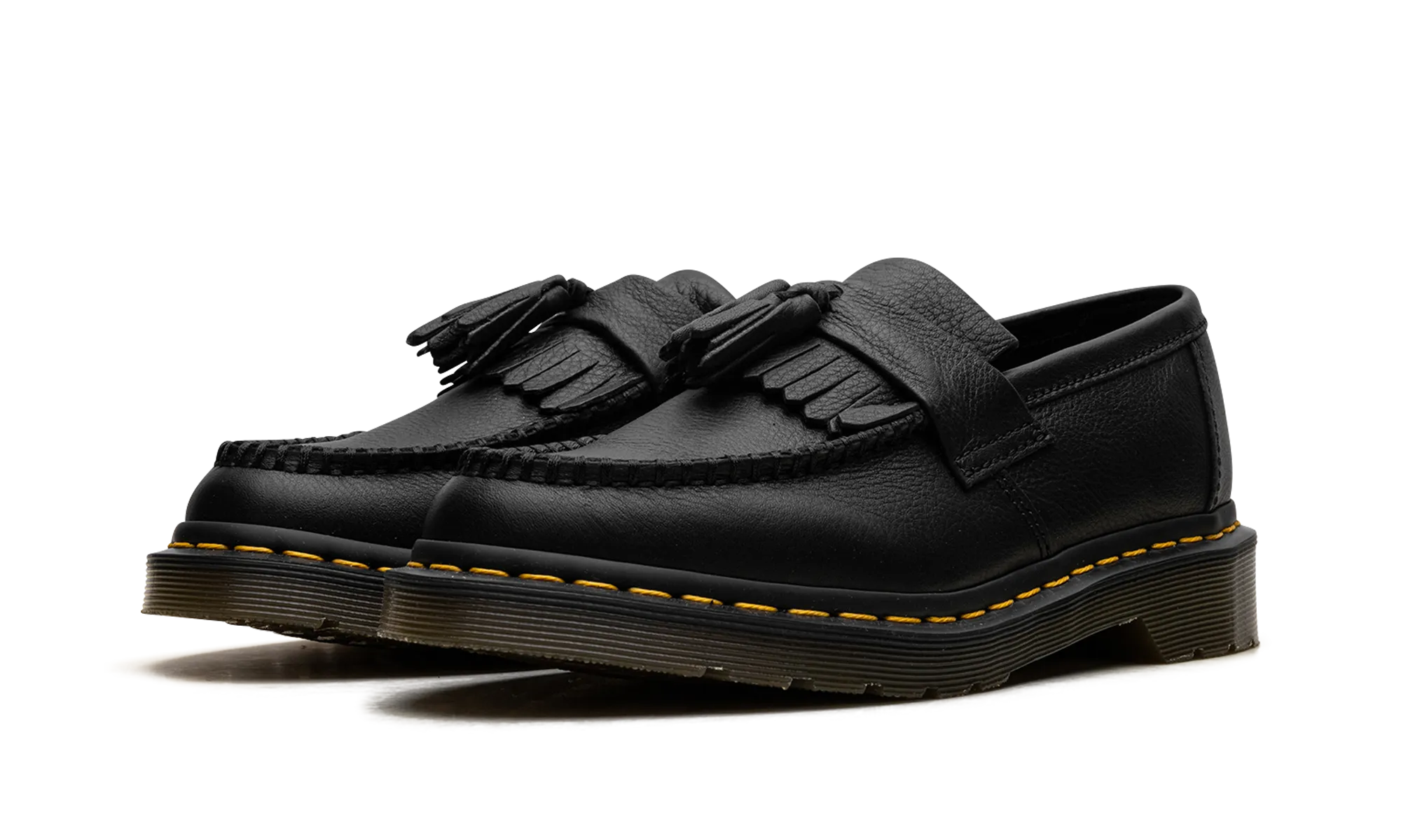 Adrian Virginia Leather Tassel Loafers "Black"