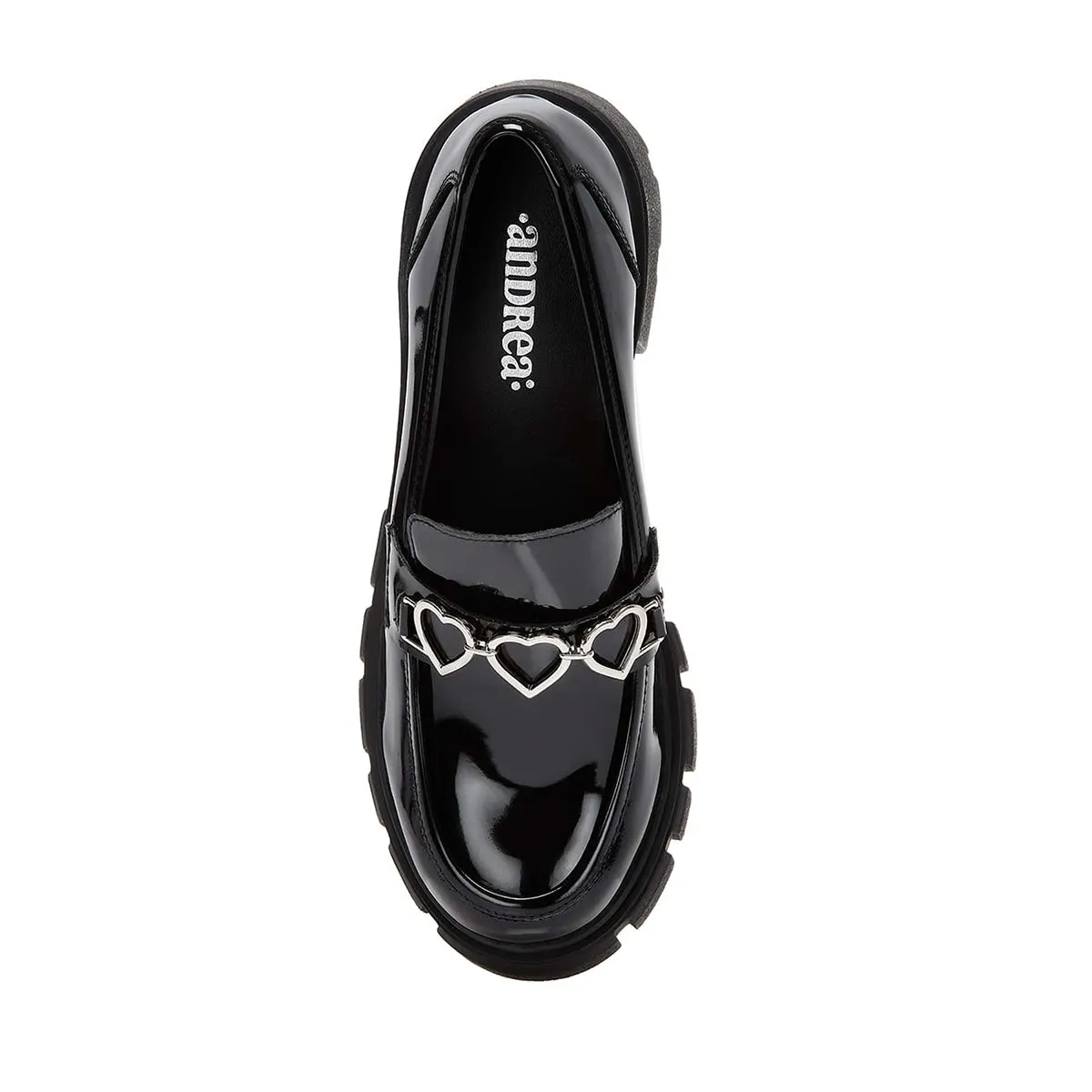 Andrea Patent Penny Loafers Hearts 62133