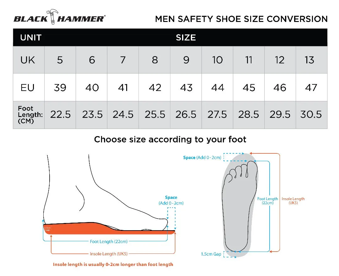 Black Hammer Men Sport Series Low Cut Safety Shoes BHS201622