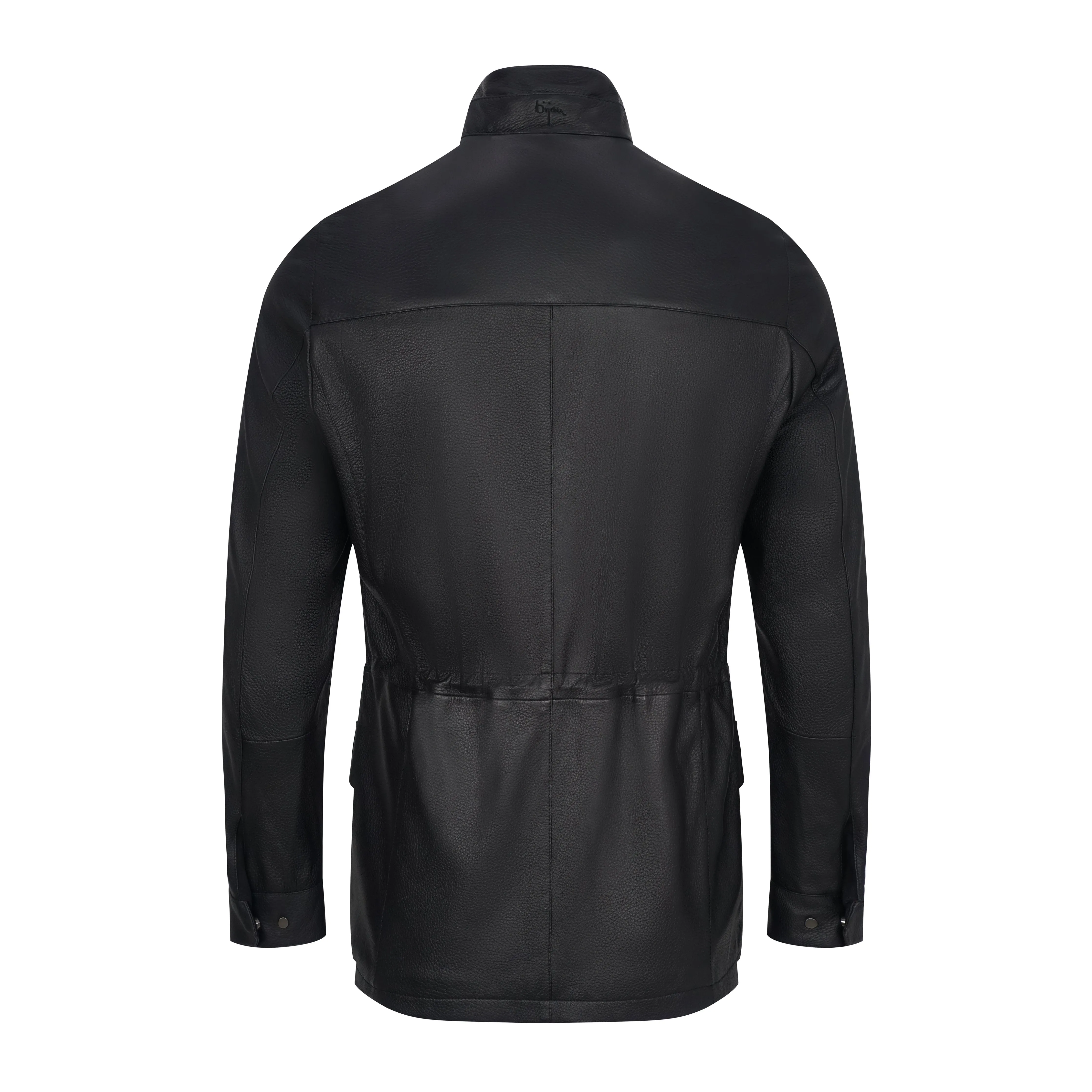 Black Leather Safari Style Jacket