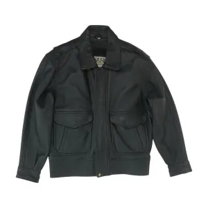 Black Solid Leather Jacket