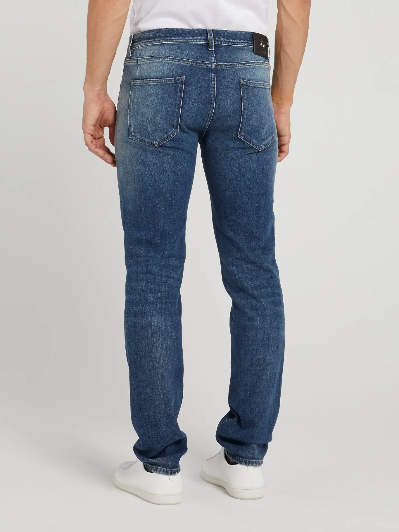 Blue Distressed Denim Trousers