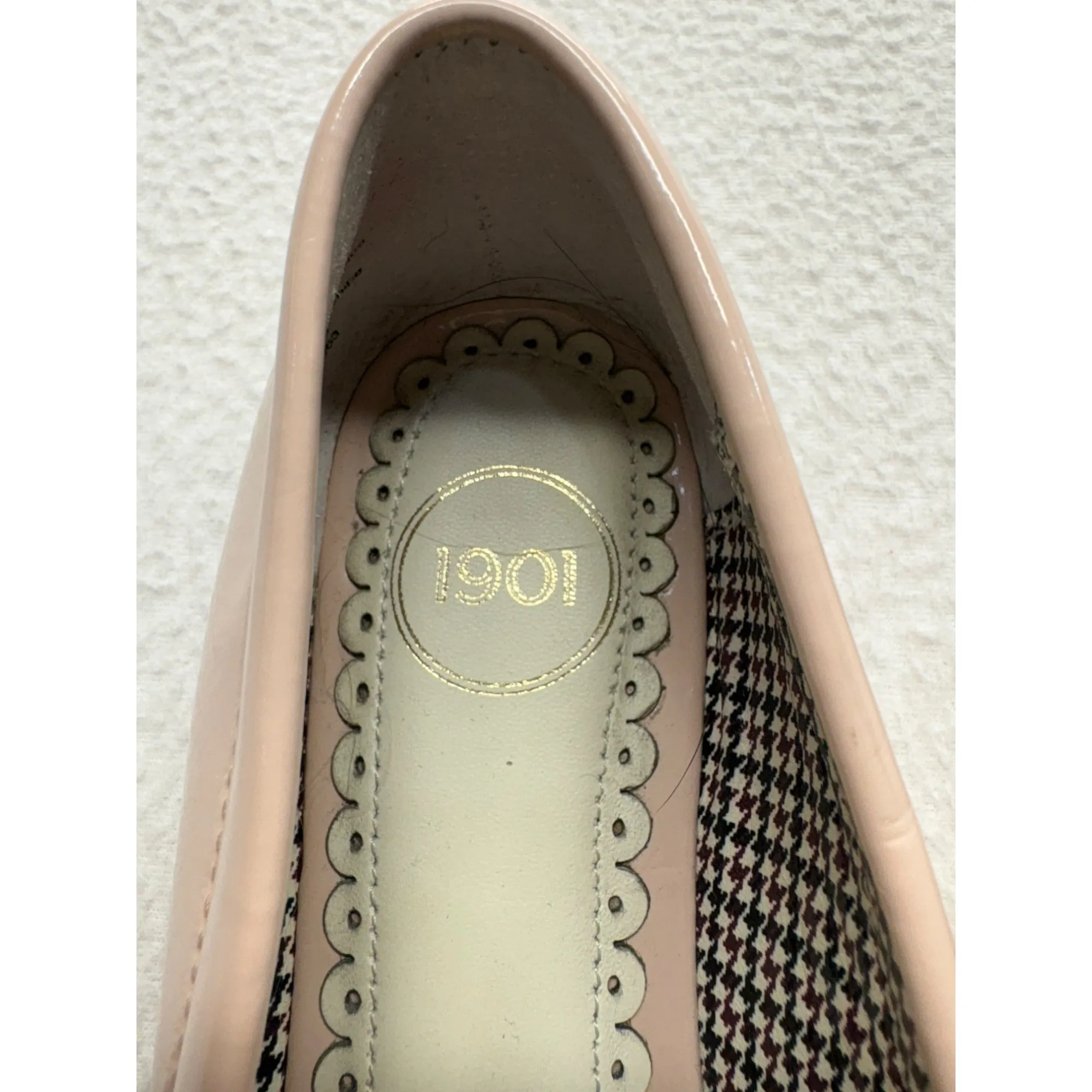 Blush Pink Patent Leather Loafers With Bow Detail By 1901 #7650