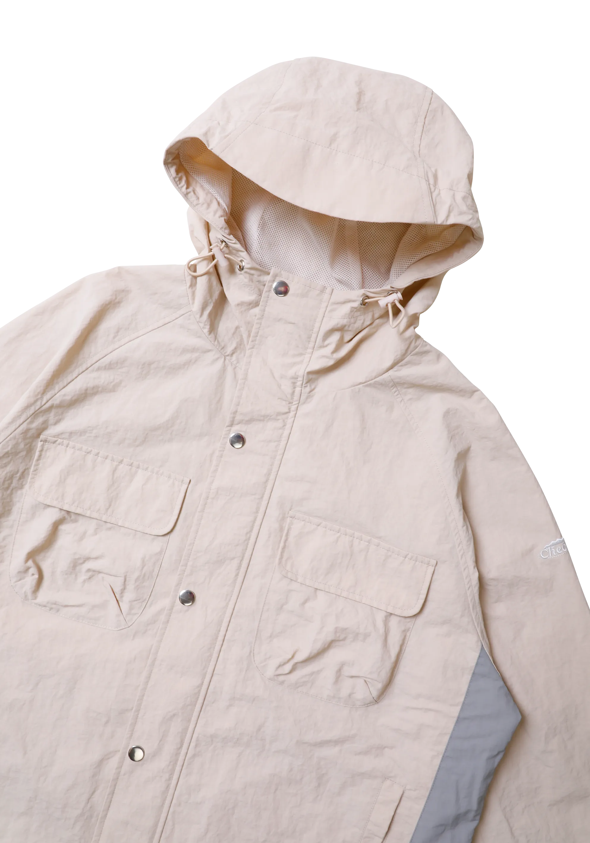 Boxy Wading Anorak Butter Cream/Grey