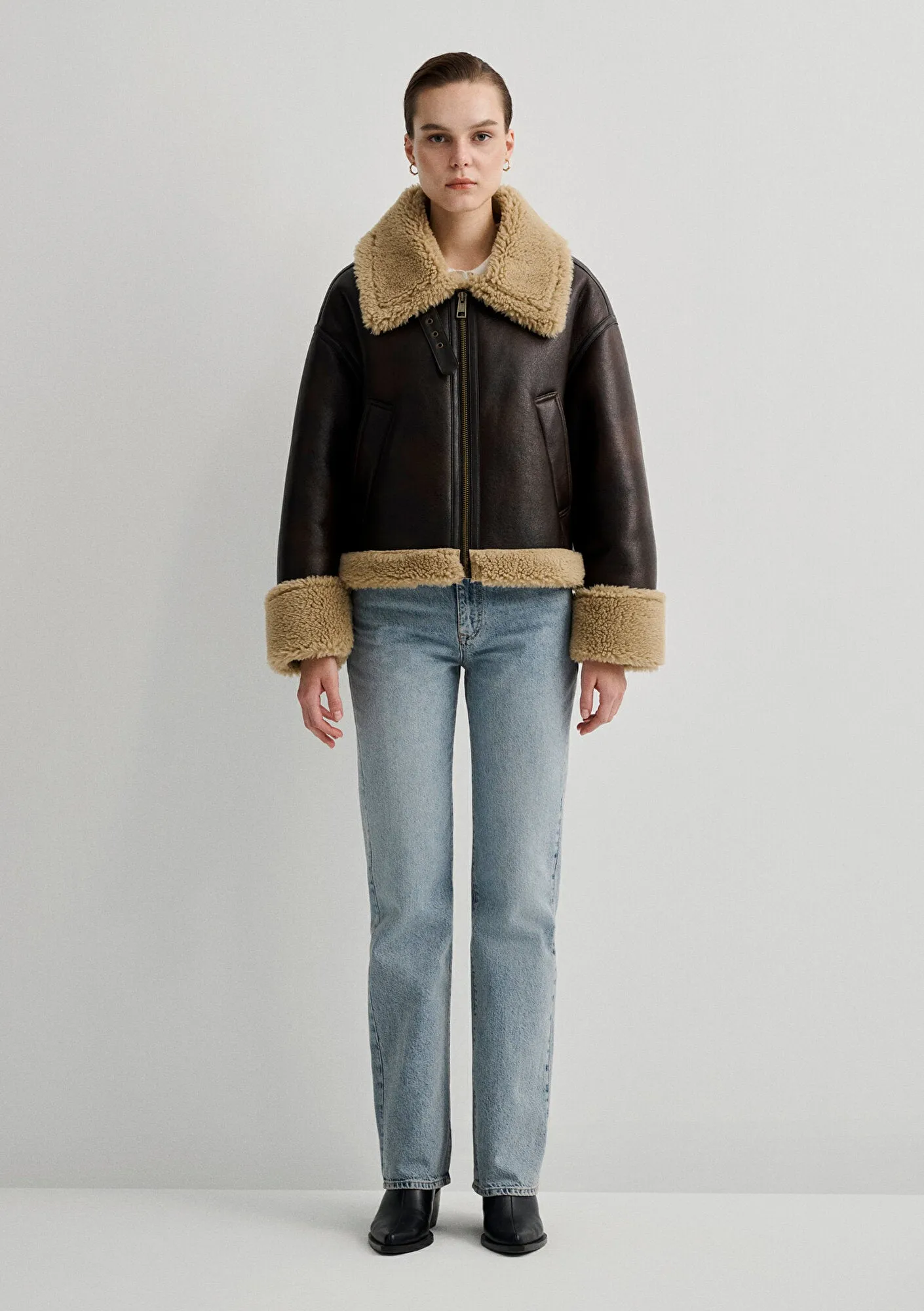 Brown Faux Leather Jacket