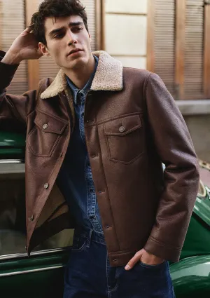 Brown Faux Leather Jacket