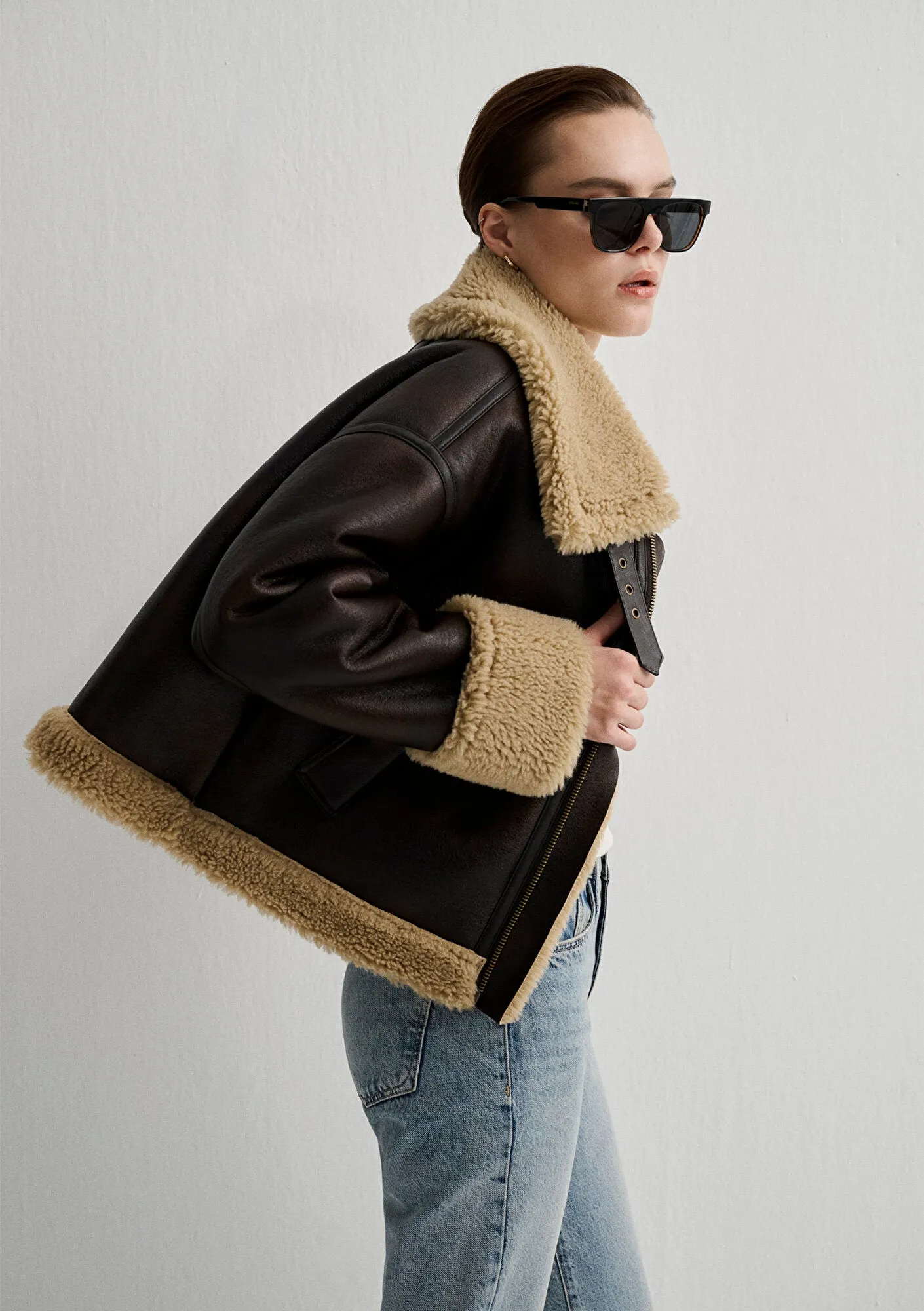 Brown Faux Leather Jacket
