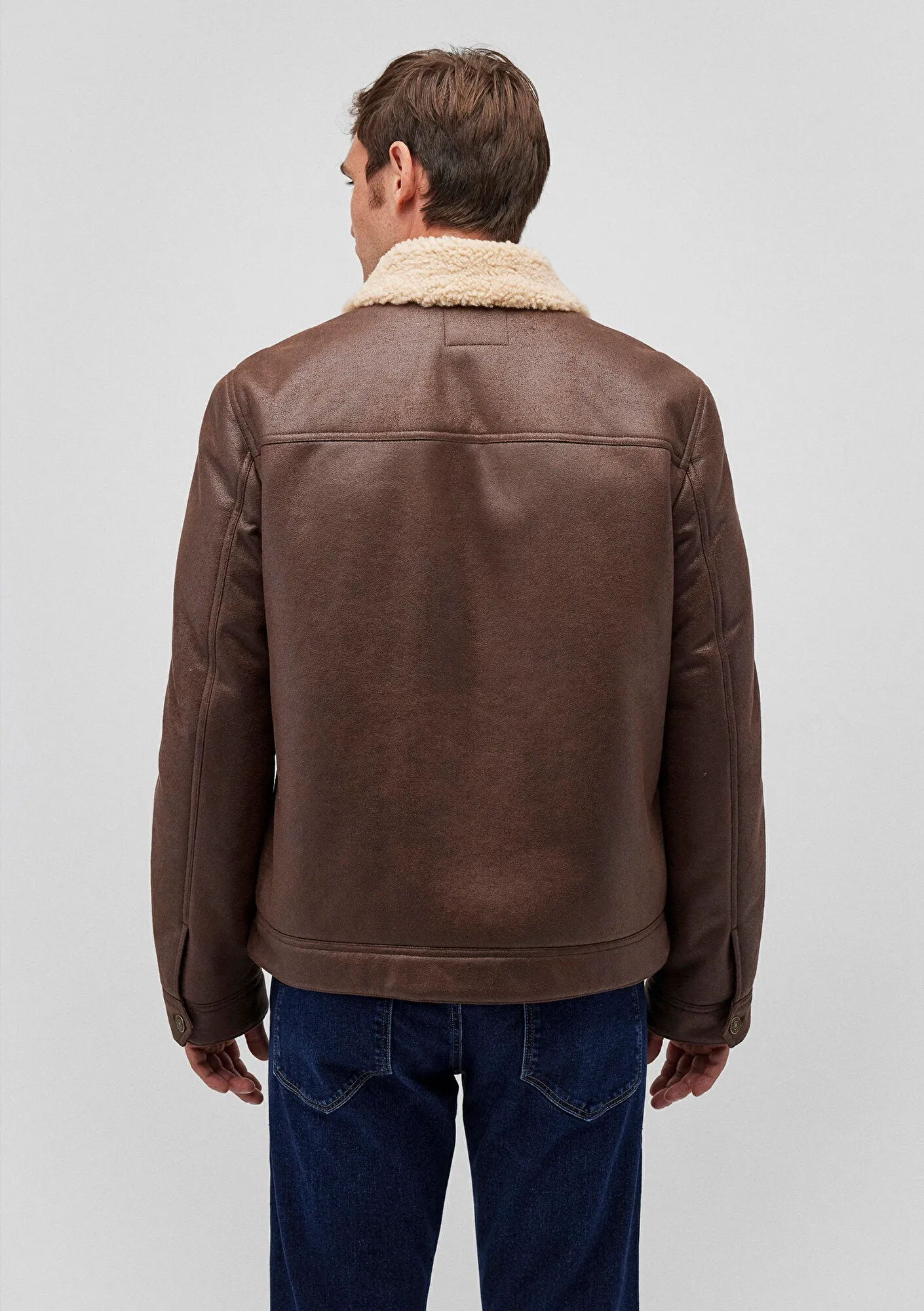 Brown Faux Leather Jacket
