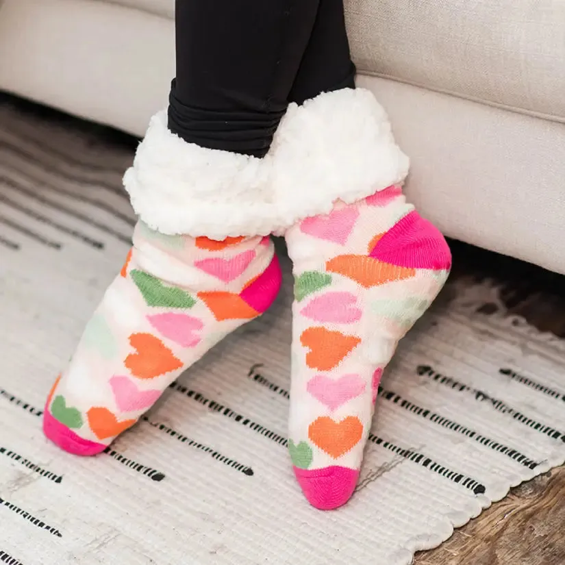 Candyheart Peach - Recycled Slipper Socks