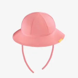Chapeau de soleil rose réversible jaune avec motif, bébé || Pink sun hat reversible yellow with all over print, baby