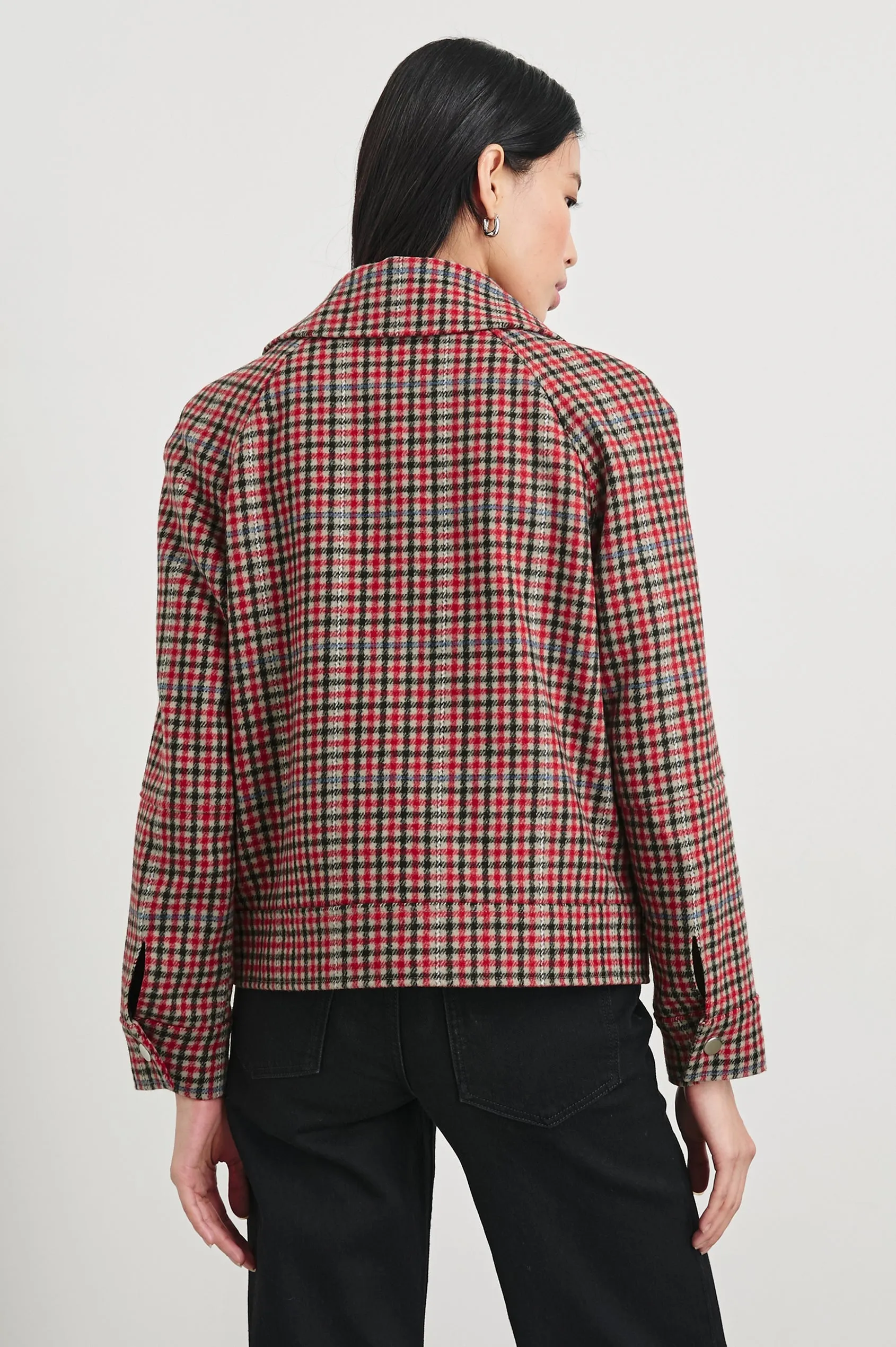 Cheyenne Jacket in Crimson Mini Check by Rails
