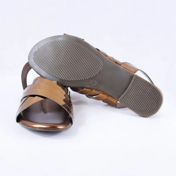 Cindal Gold Sandals Flat