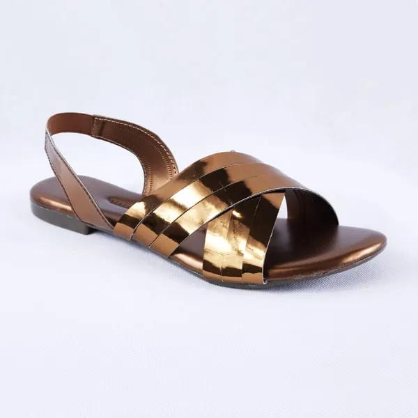 Cindal Gold Sandals Flat