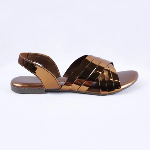 Cindal Gold Sandals Flat