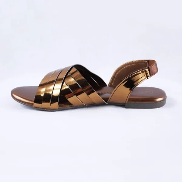 Cindal Gold Sandals Flat