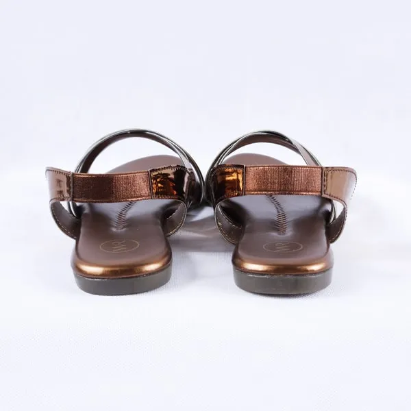 Cindal Gold Sandals Flat