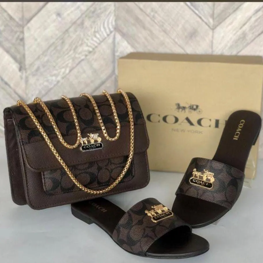 Coach Combo Slippers   Bag