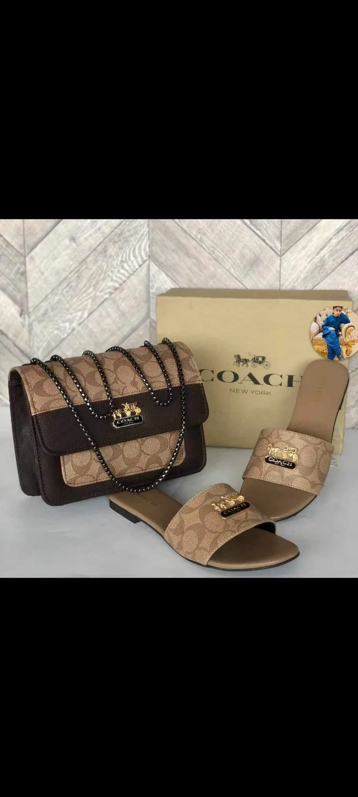 Coach Combo Slippers   Bag