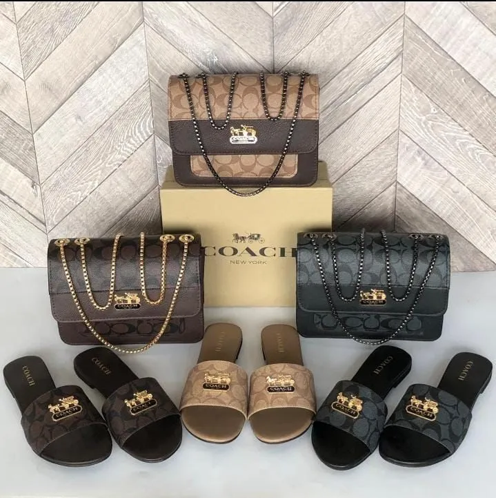 Coach Combo Slippers   Bag