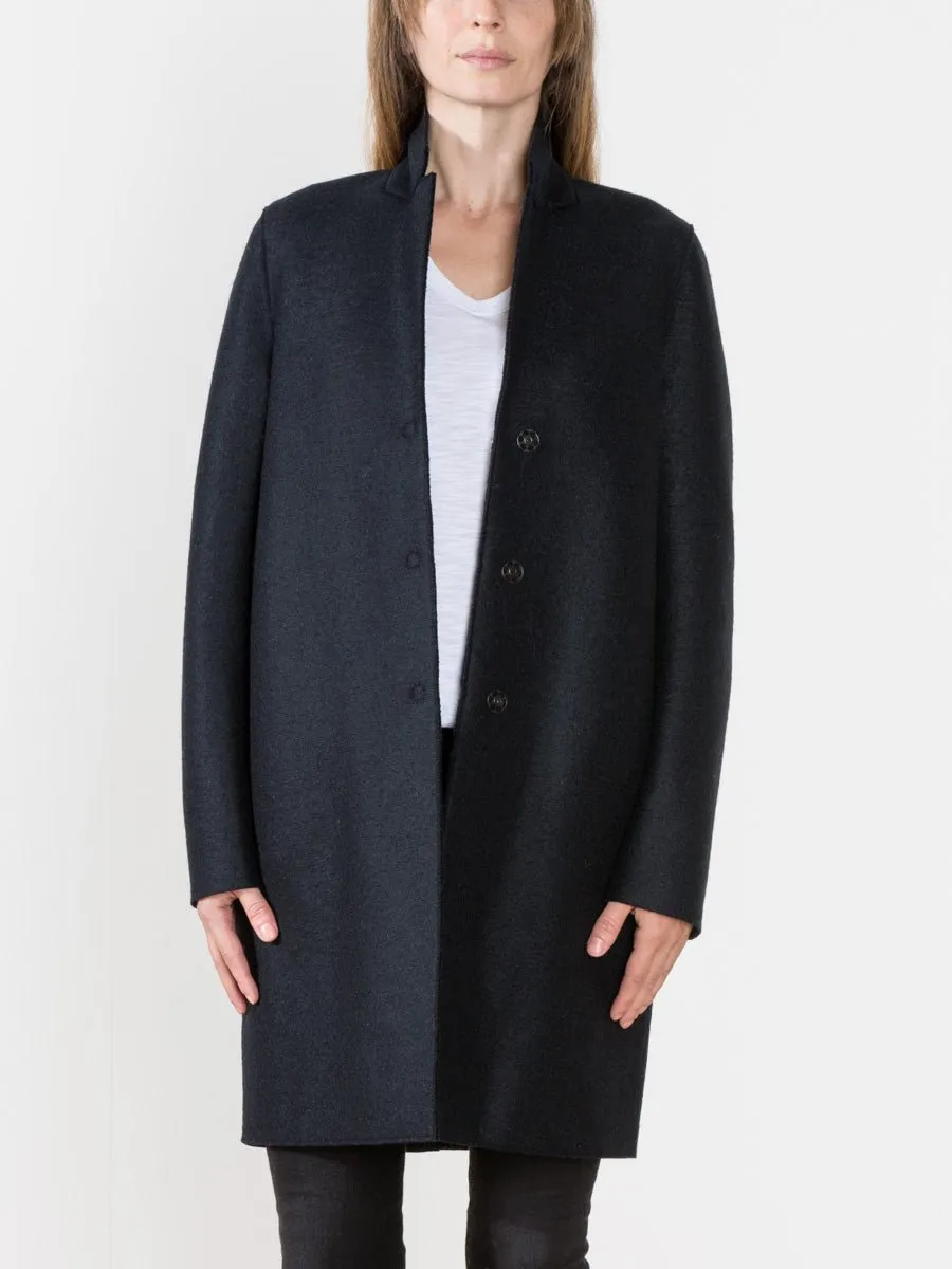 cocoon coat - dark blue
