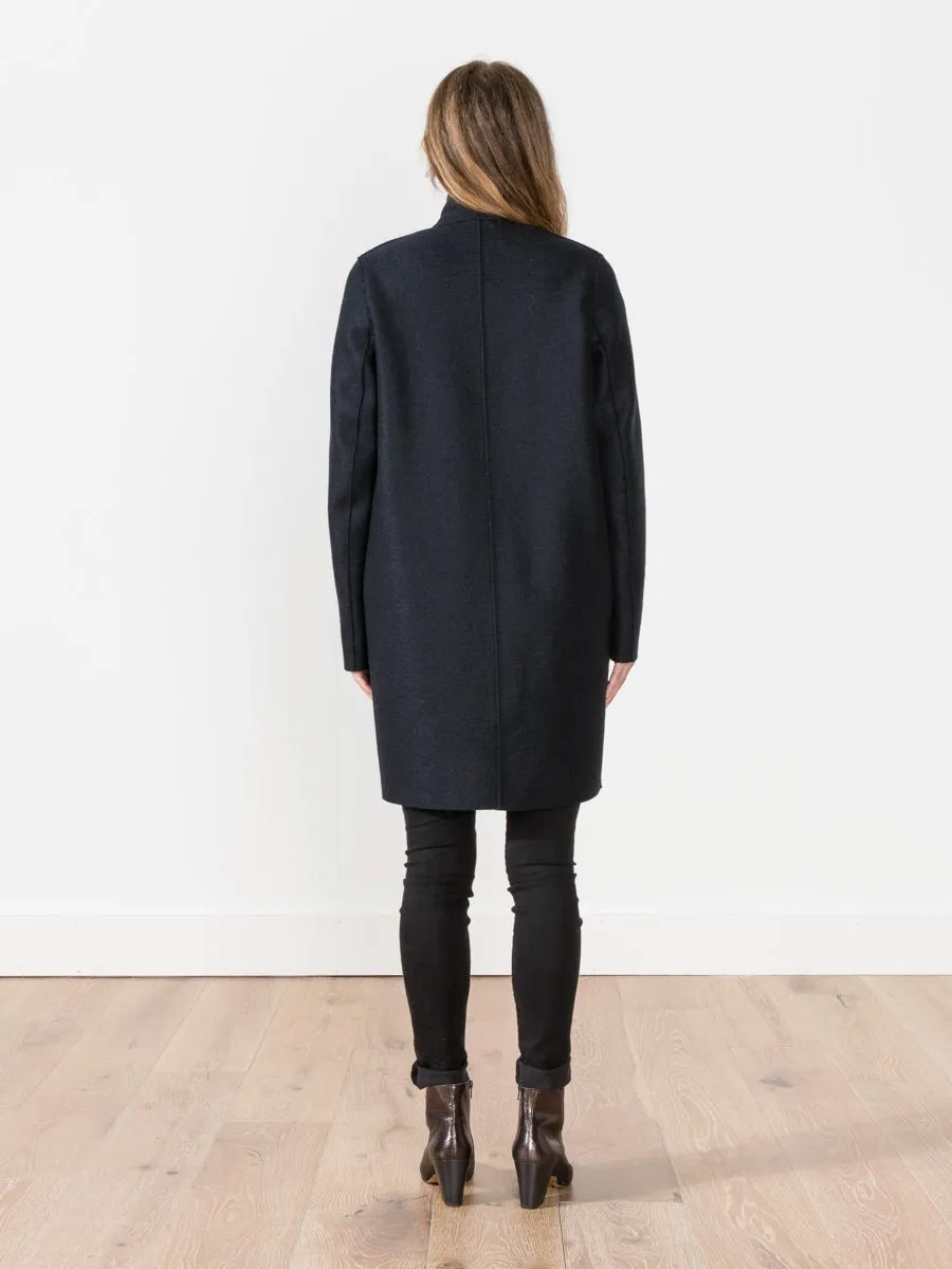 cocoon coat - dark blue