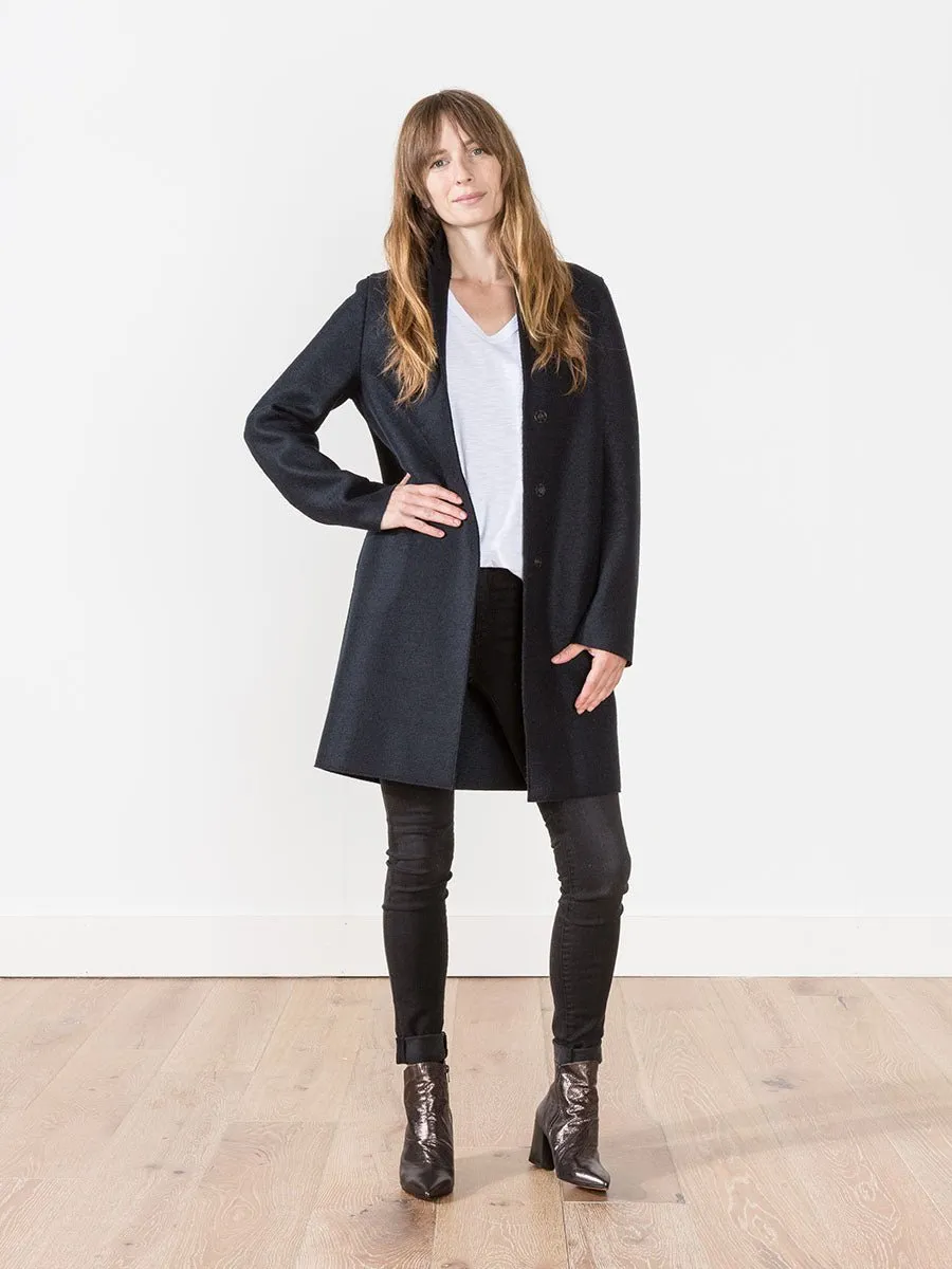 cocoon coat - dark blue