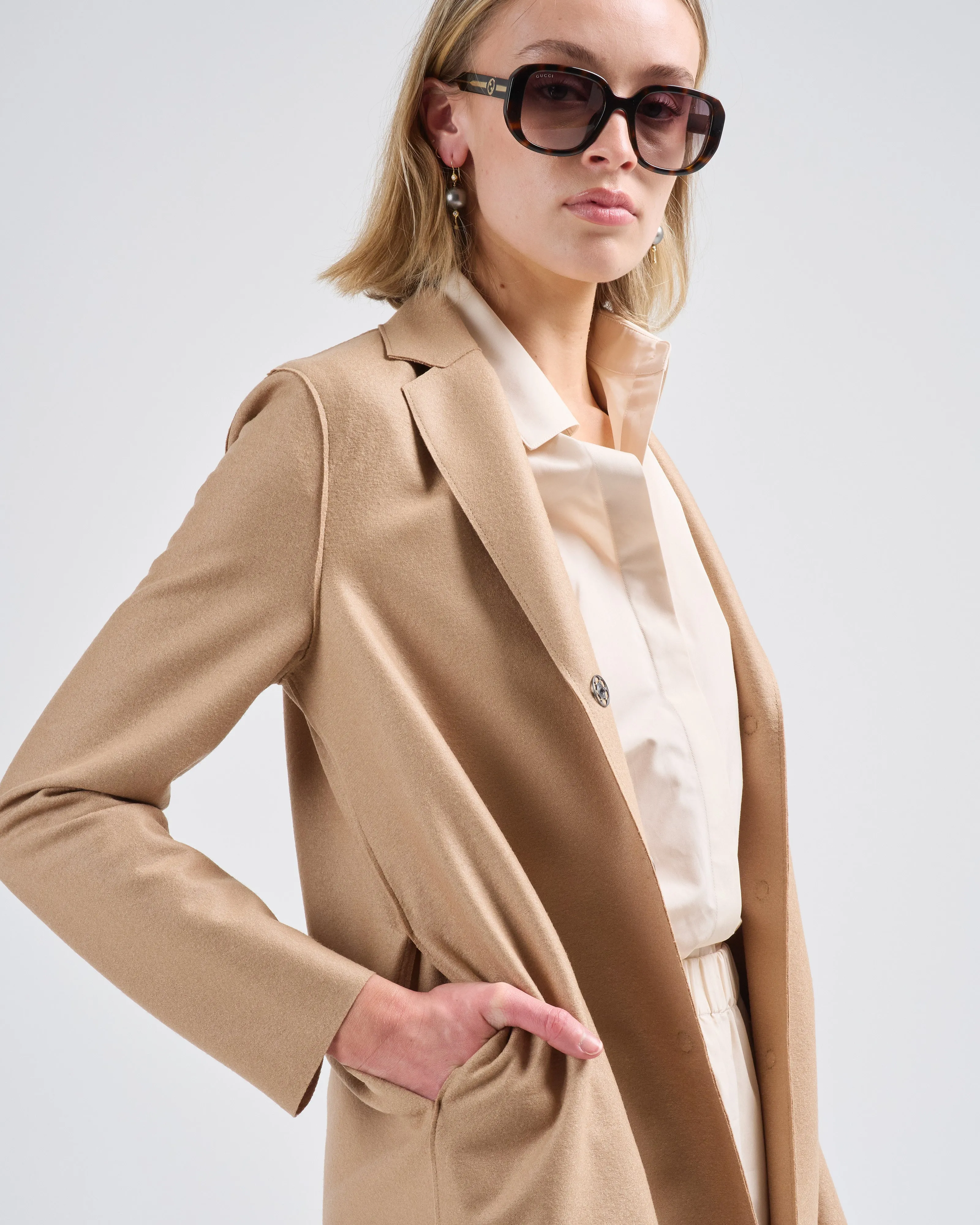 cocoon coat light pressed wool
