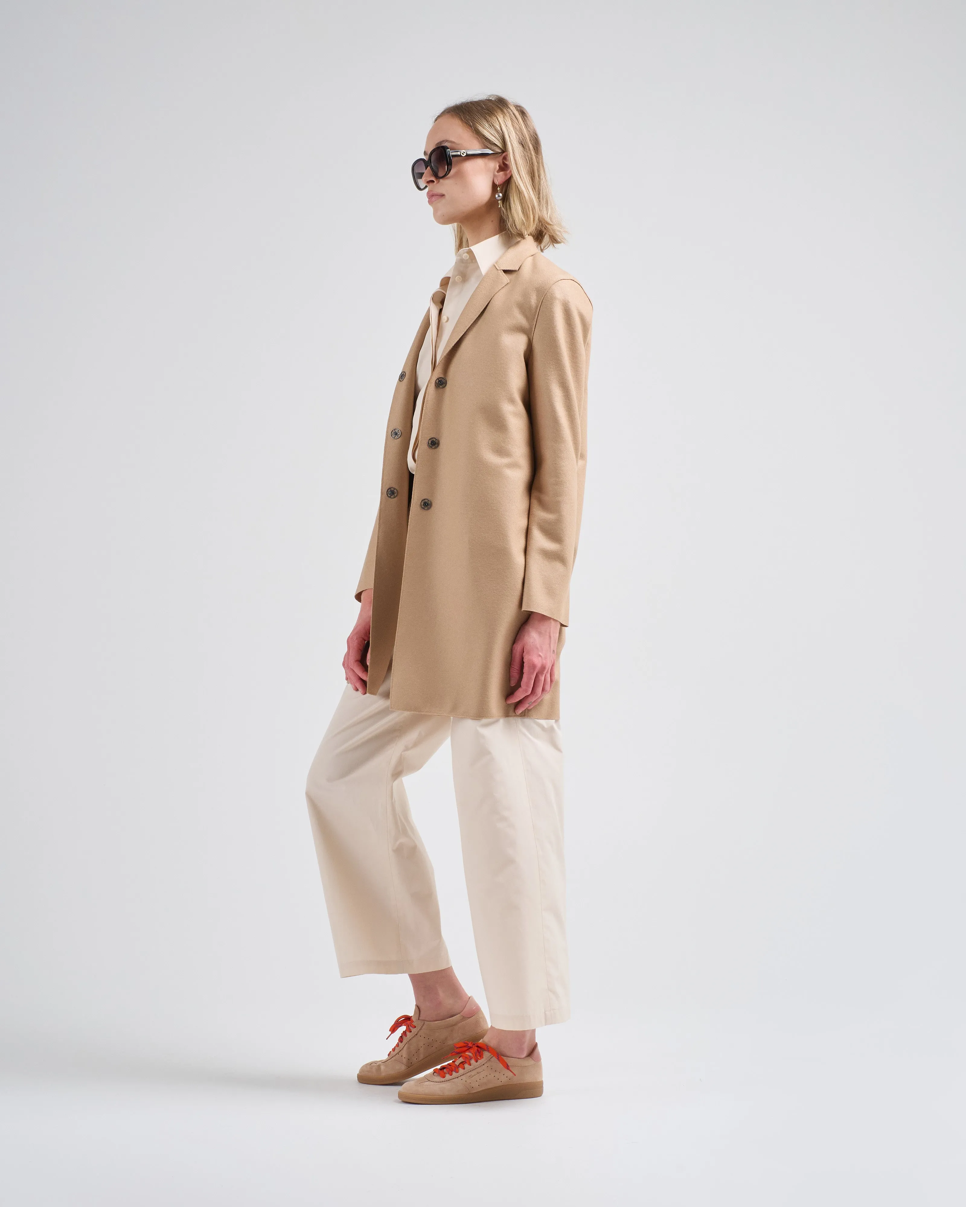 cocoon coat light pressed wool