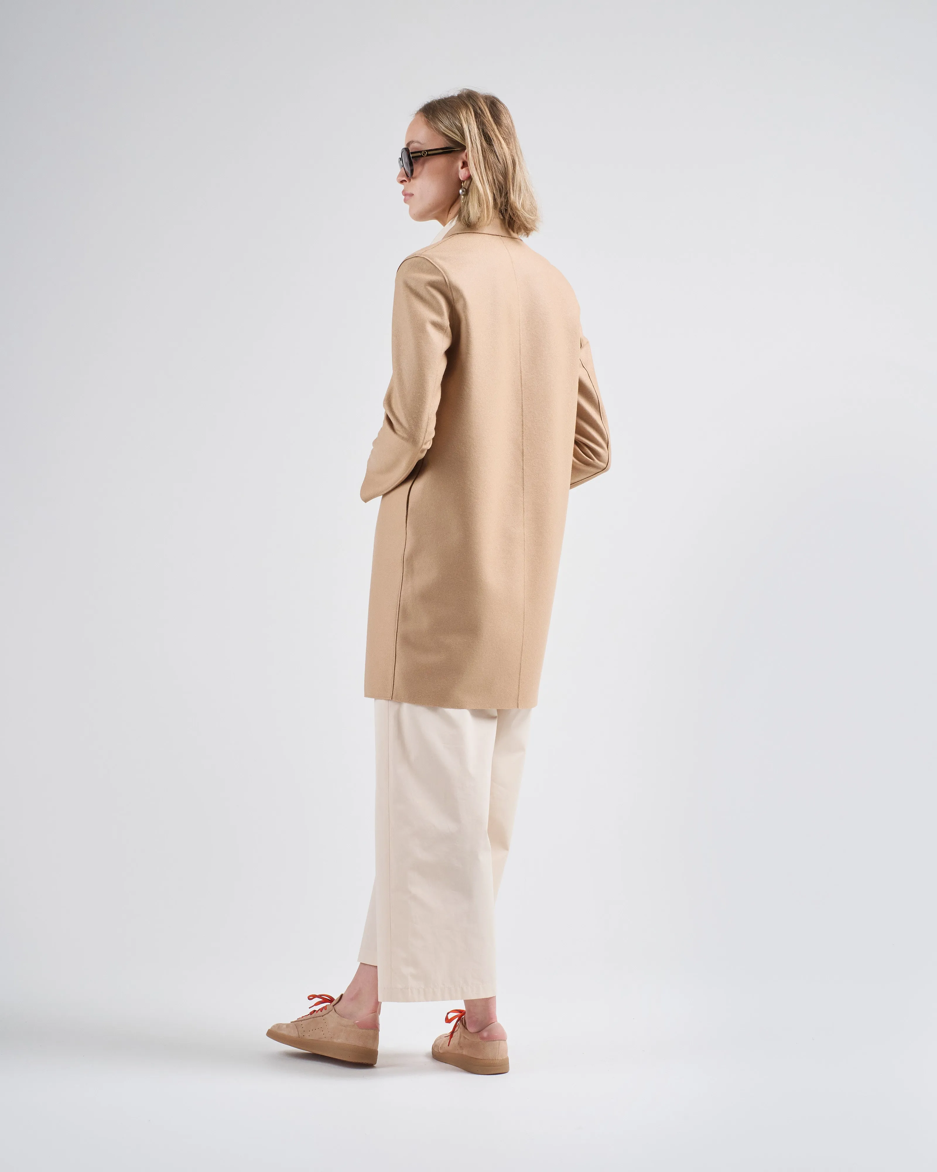 cocoon coat light pressed wool