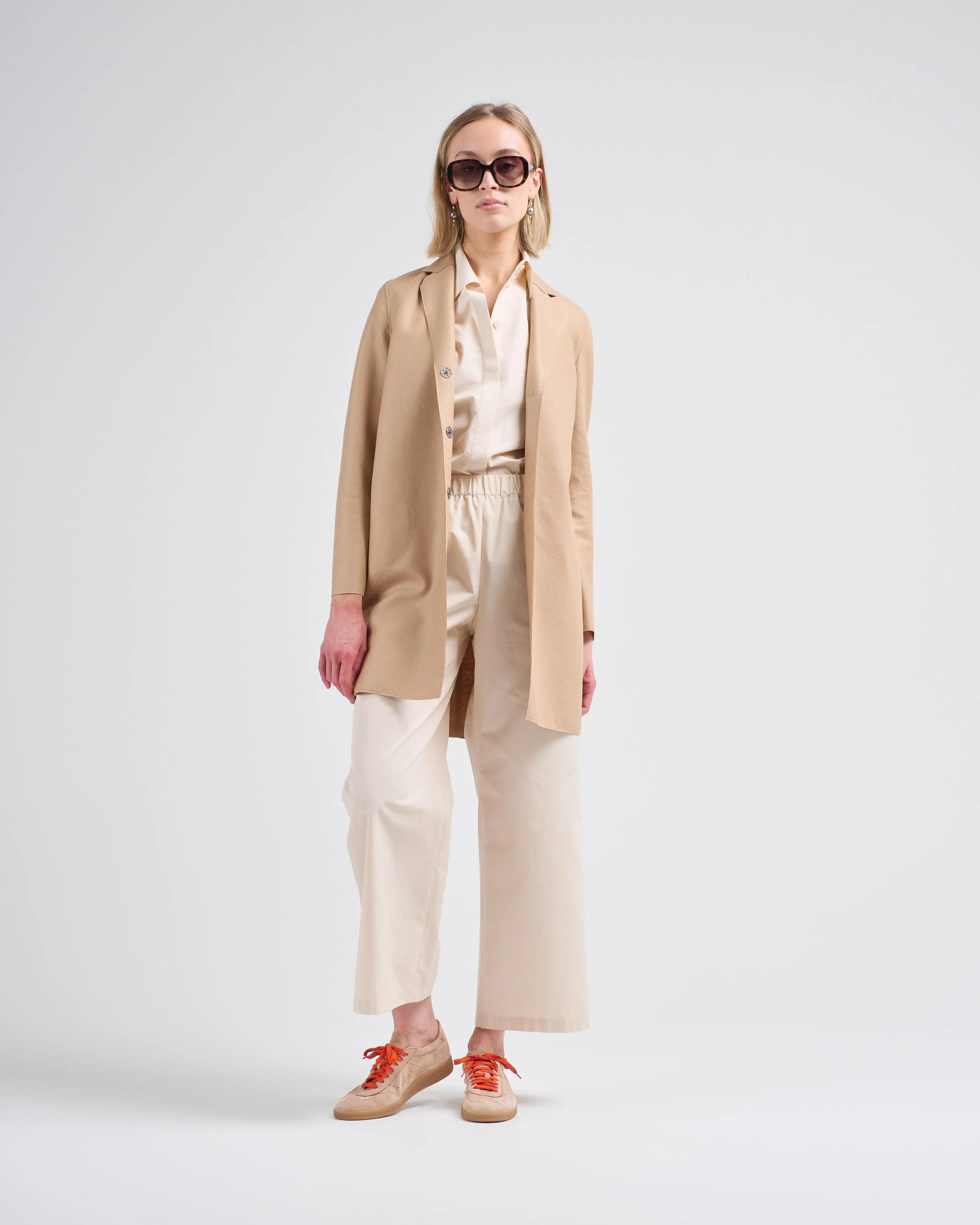 cocoon coat light pressed wool