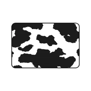 Cow Hide Print Black and White Desk Mat Keyboard Pad