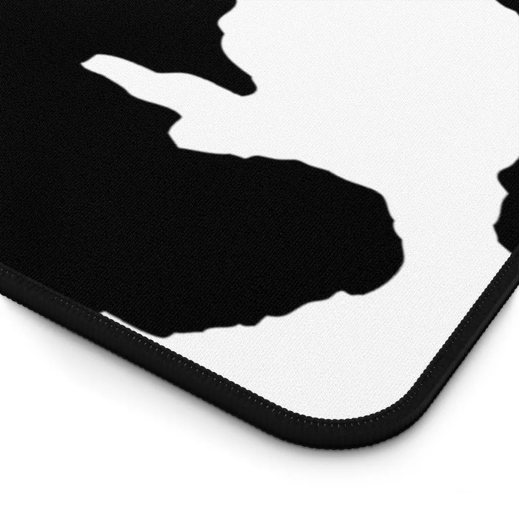 Cow Hide Print Black and White Desk Mat Keyboard Pad