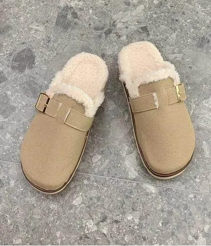Cozy Shearling-Lined Mule Slippers |