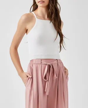 Criss Cross Strap Back Drawstring Sweater Top