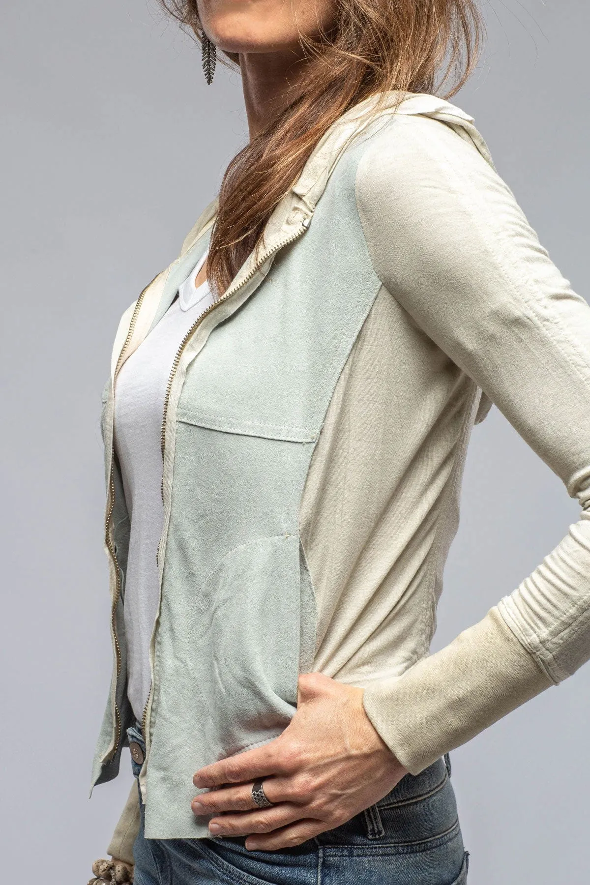 Cruiser Suede & Jersey Hoodie In Milk