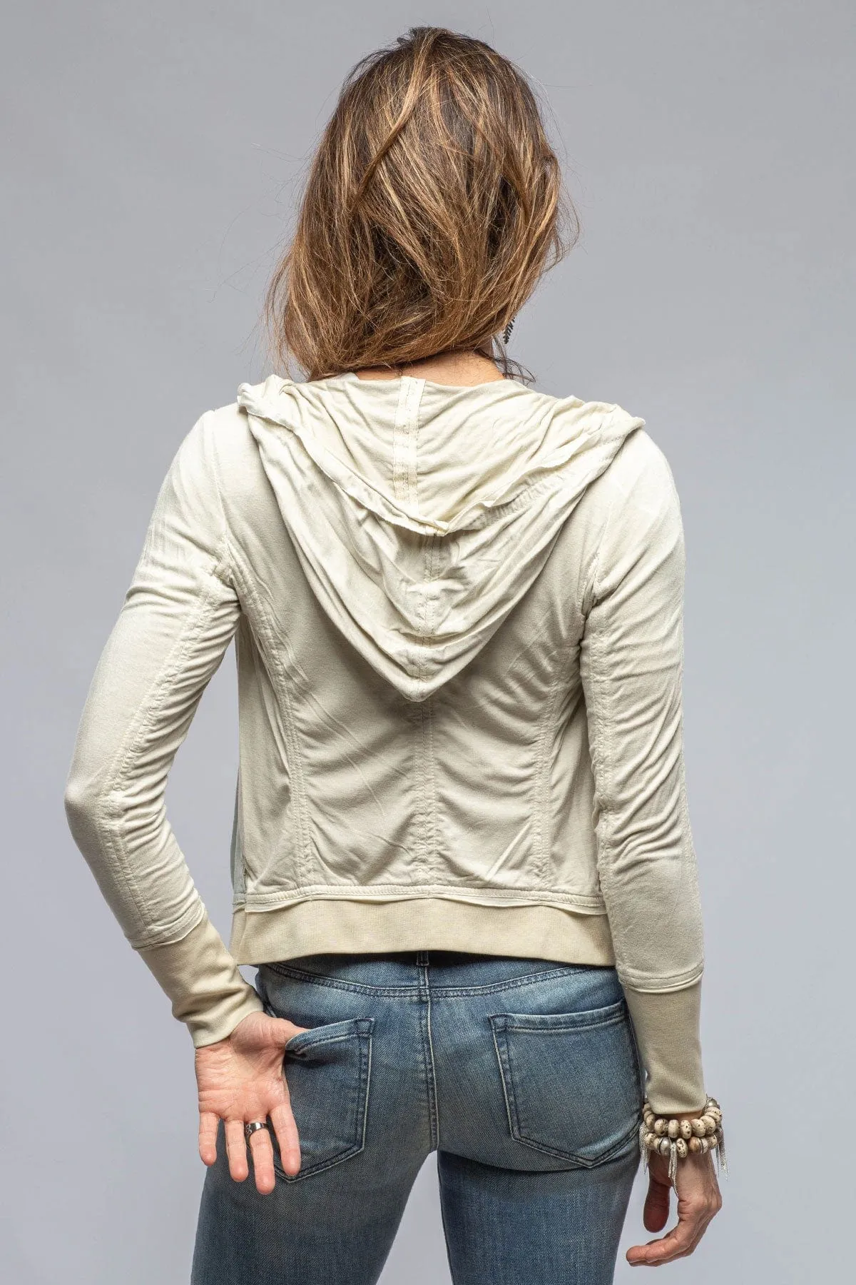 Cruiser Suede & Jersey Hoodie In Milk
