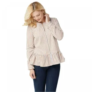 Denim & Co. Women's Yarn Dyed Striped Peplum Jacket