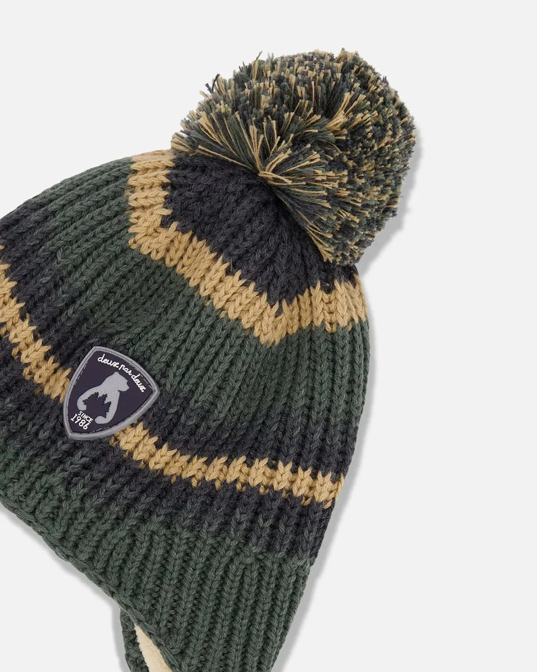 deux par deux Baby Peruvian Striped Knit Hat