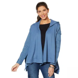 DG2 by Diane Gilman Women's Plus Size Twill Knit Combo Draped Jacket