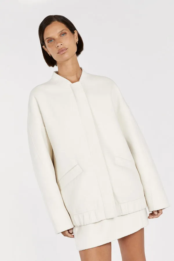 DISSH Wool Blend Bomber - Cream Sz12