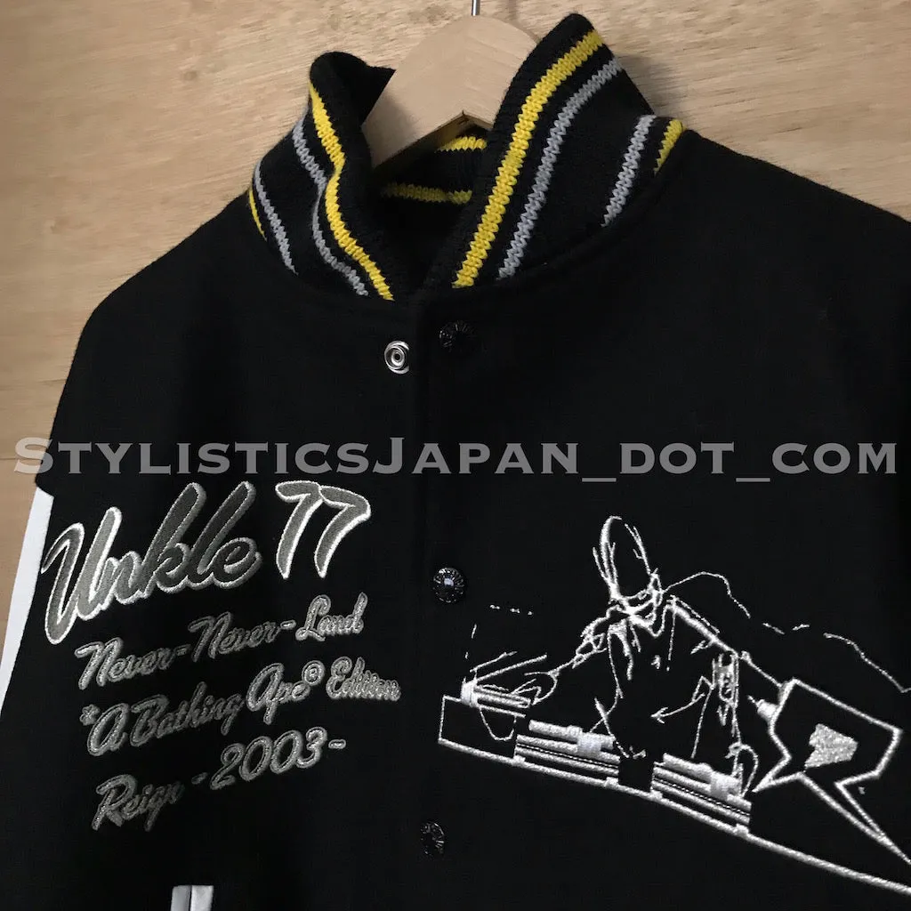 DS! A Bathing Ape Bape x Unkle Wool/Leather Stadium Jacket M~L/XL