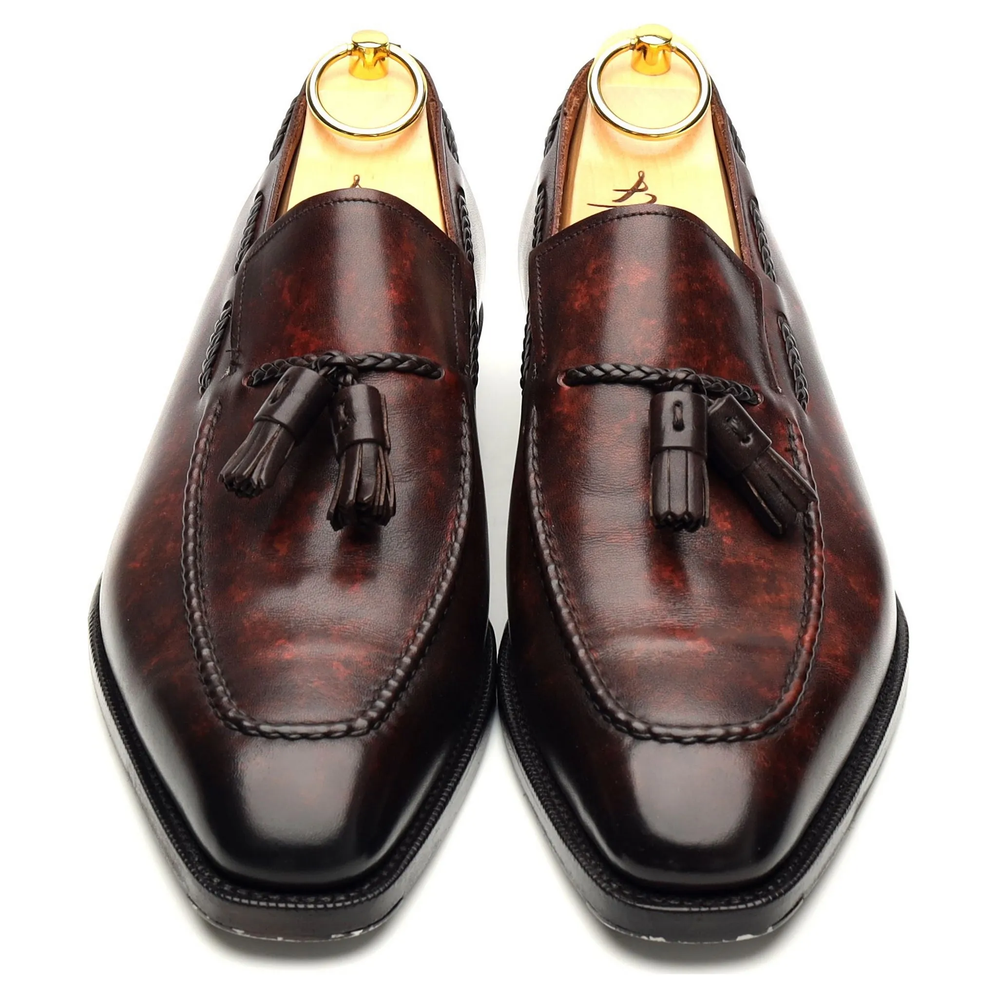 'Eskapa' Brown Museum Leather Tassel Loafers UK 7.5 E