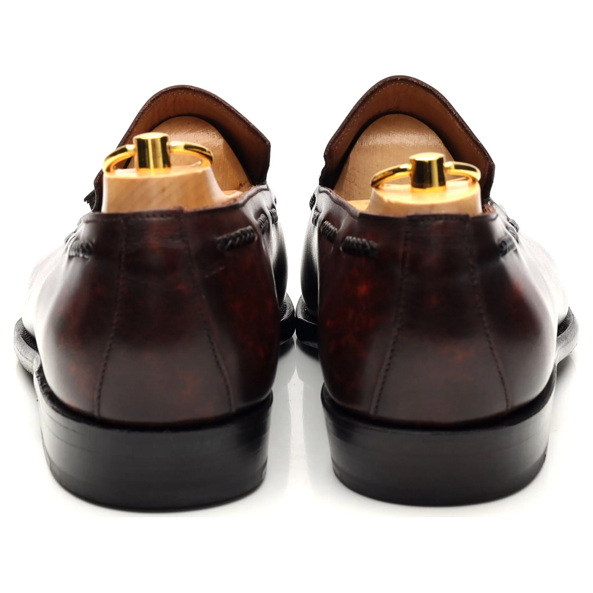 'Eskapa' Brown Museum Leather Tassel Loafers UK 7.5 E