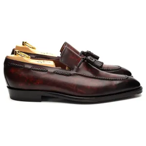 'Eskapa' Brown Museum Leather Tassel Loafers UK 7.5 E