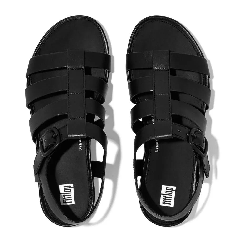 GRACIE RUBBER-BUCKLE Womens Fisherman Sandals All Black